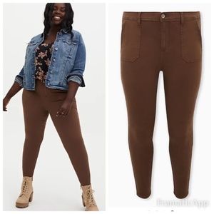 Torrid Sky High Twill Skinny Chino Pants Brown Size 16